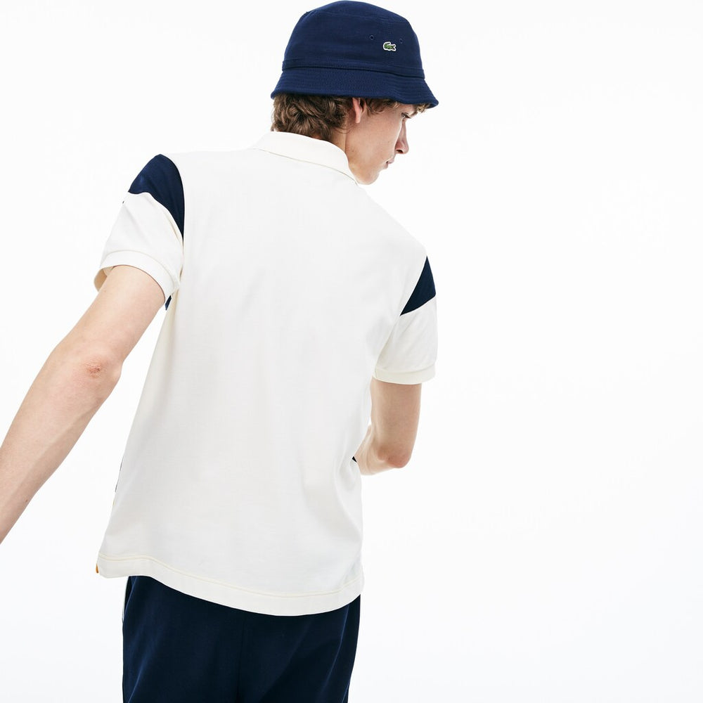 Mens   L.12.12 Technical Piqué Polo | Lacoste Yellow / Navy Blue / White • 7Eh