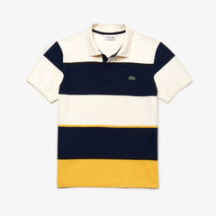 Mens   L.12.12 Technical Piqué Polo | Lacoste Yellow / Navy Blue / White • 7Eh