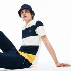 Mens   L.12.12 Technical Piqué Polo | Lacoste Yellow / Navy Blue / White • 7Eh