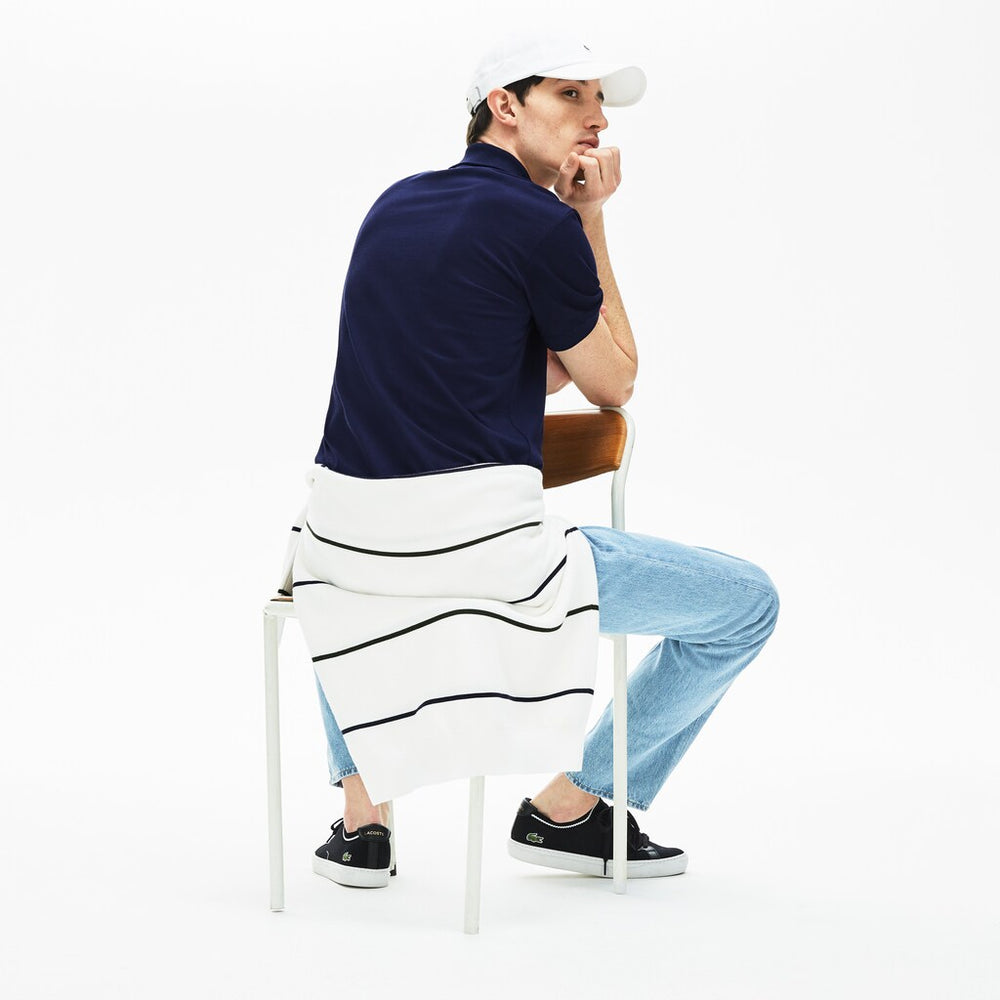 Mens   Riviera L.12.12 Ultra Light Cotton Polo | Lacoste Navy Blue • 166