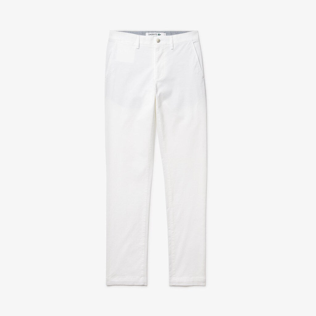 Mens   Slim Fit Stretch Gabardine Chino Pants | Lacoste White • 001