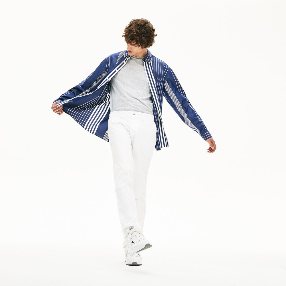 Mens   Slim Fit Stretch Gabardine Chino Pants | Lacoste White • 001