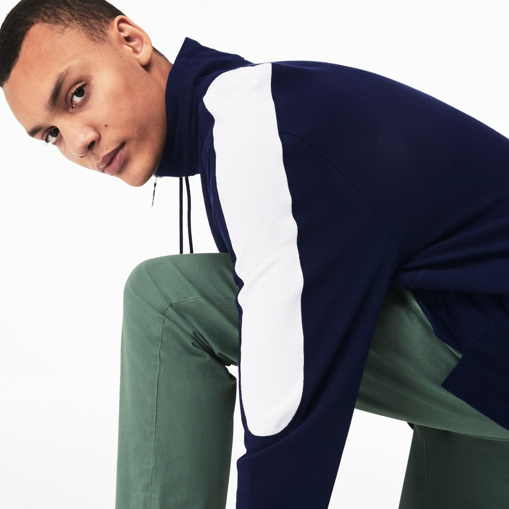 Mens   Cotton Piqué Sweatshirt | Lacoste Navy Blue / White • Hhw