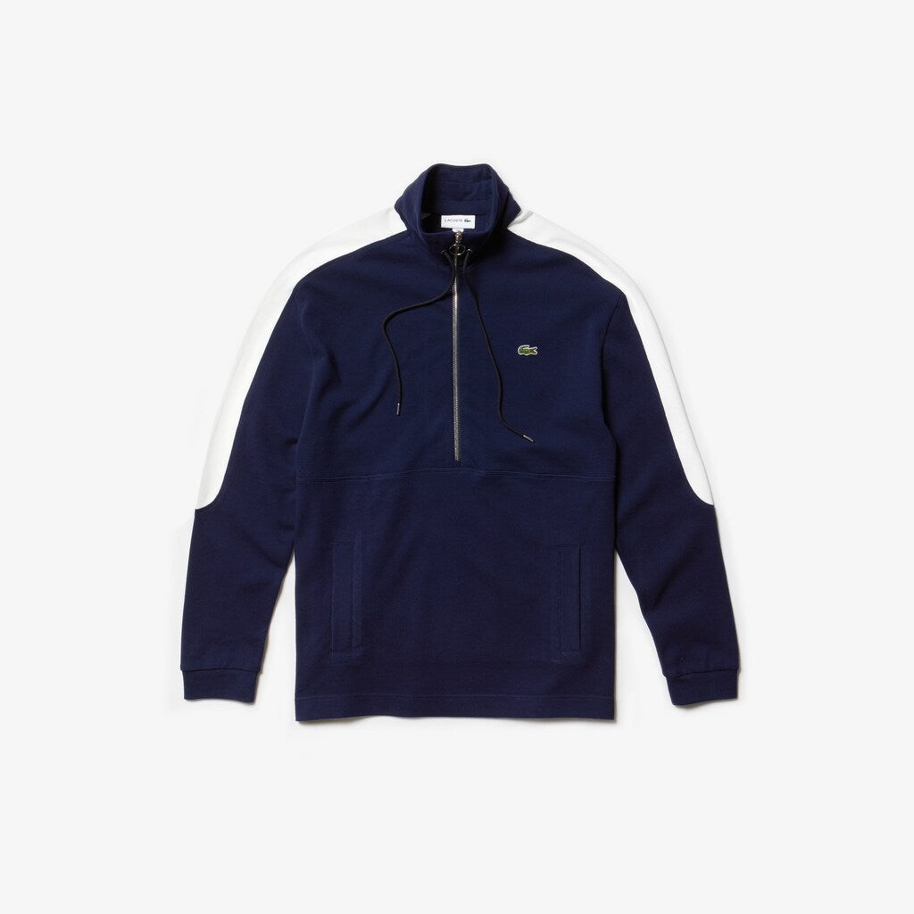 Mens   Cotton Piqué Sweatshirt | Lacoste Navy Blue / White • Hhw