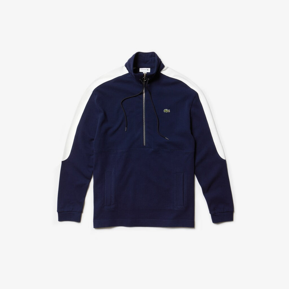 Mens   Cotton Piqué Sweatshirt | Lacoste Navy Blue / White • Hhw