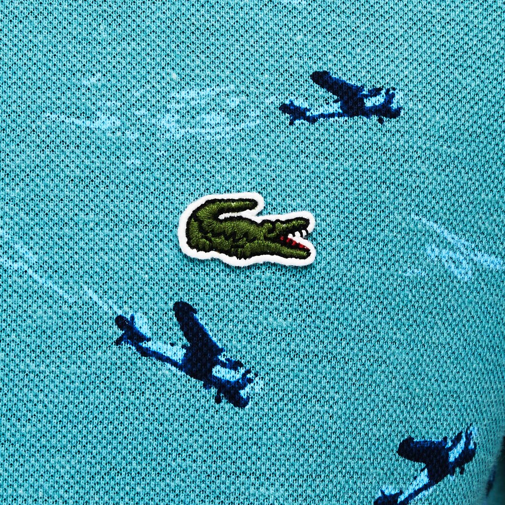 Mens   Slim Fit Cotton And Linen Piqué Polo | Lacoste Blue / White • 9Kz