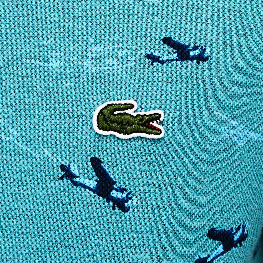 Mens   Slim Fit Cotton And Linen Piqué Polo | Lacoste Blue / White • 9Kz