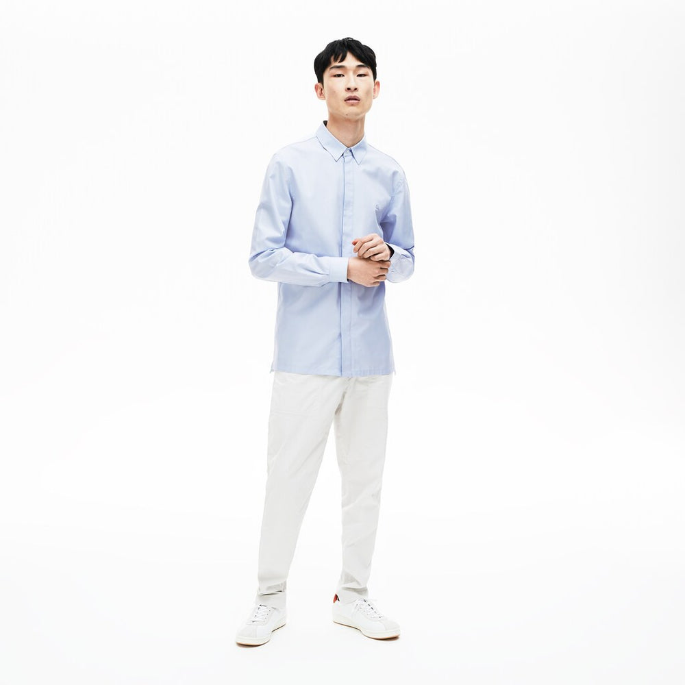 Mens   Motion Slim Fit Cotton Mini Piqué Shirt | Lacoste Light Blue • J2G