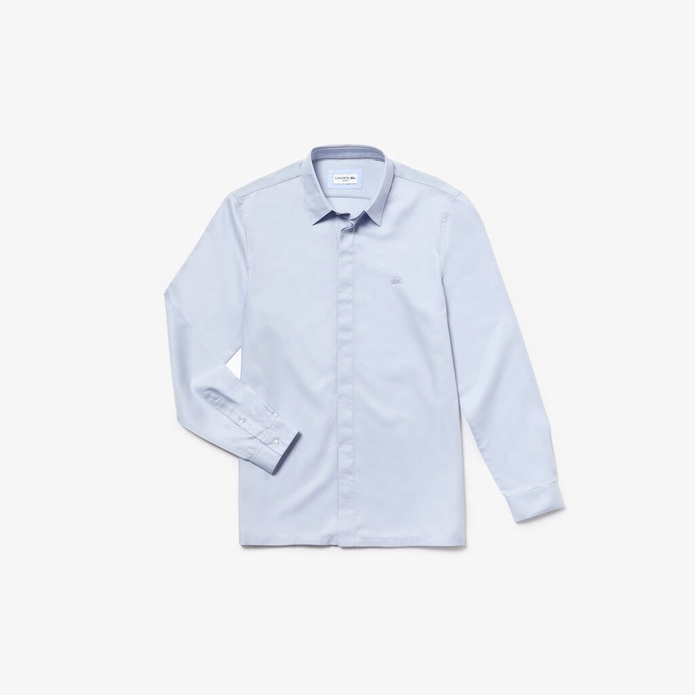 Mens   Motion Slim Fit Cotton Mini Piqué Shirt | Lacoste Light Blue • J2G