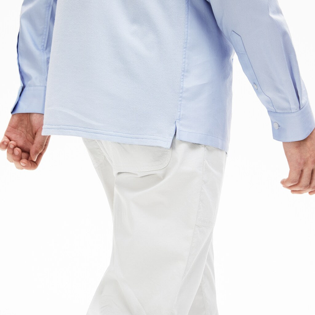 Mens   Motion Slim Fit Cotton Mini Piqué Shirt | Lacoste Light Blue • J2G