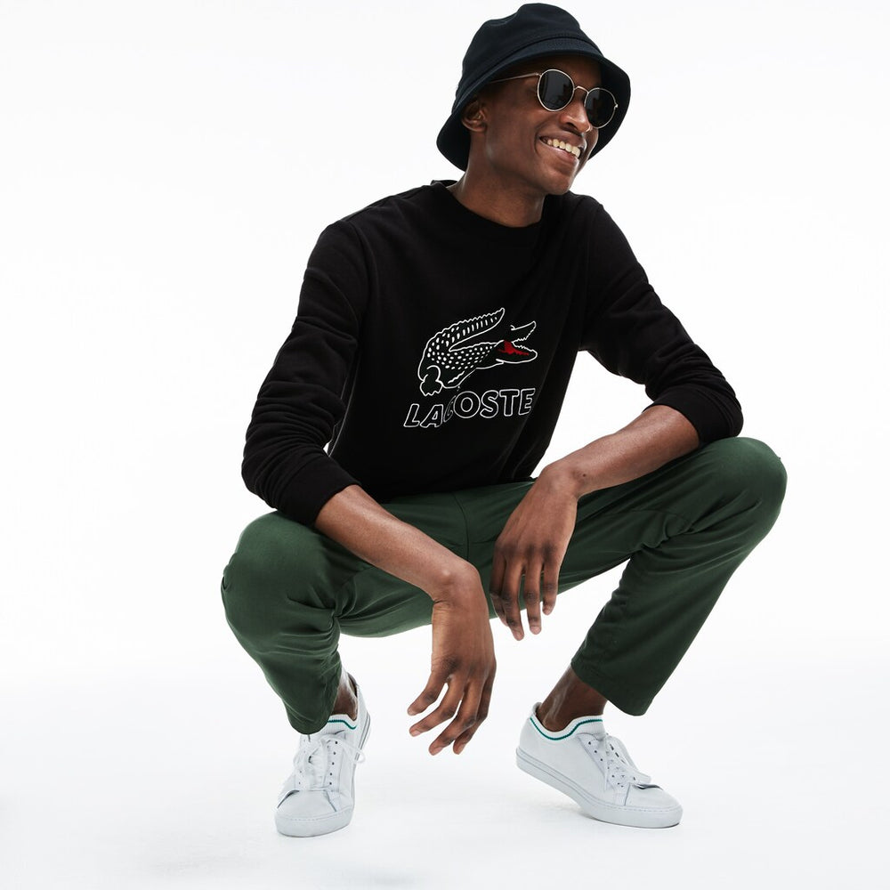 Mens   Graphic Croc Sweatshirt | Lacoste Black • 031