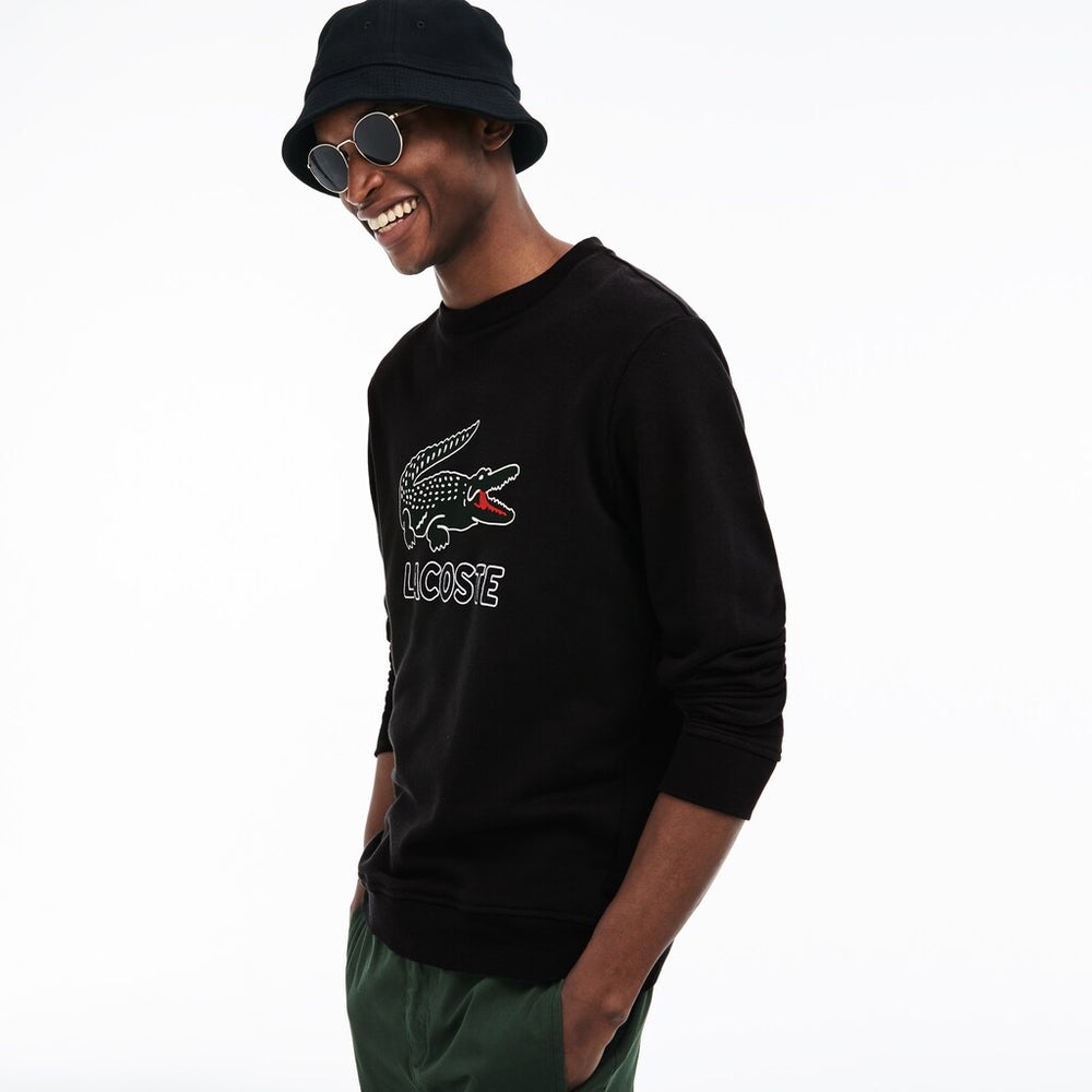 Mens   Graphic Croc Sweatshirt | Lacoste Black • 031