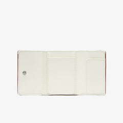 Womens Wo  Chantaco Small Leather 4 Card Wallet | Lacoste Feather Gray Marshmallow • B89