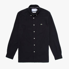 Mens   Slim Fit Stretch Cotton Poplin Shirt | Lacoste Black • 031