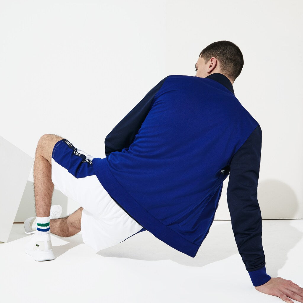 Mens   SPORT Signature Band Piqué Zip Sweatshirt | Lacoste Navy Blue • 1Vj
