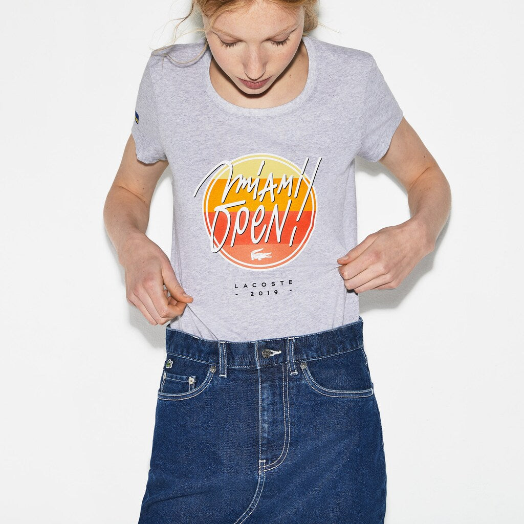 Womens Wo  SPORT Miami Open Edition T-shirt | Lacoste Grey Chine • Cca