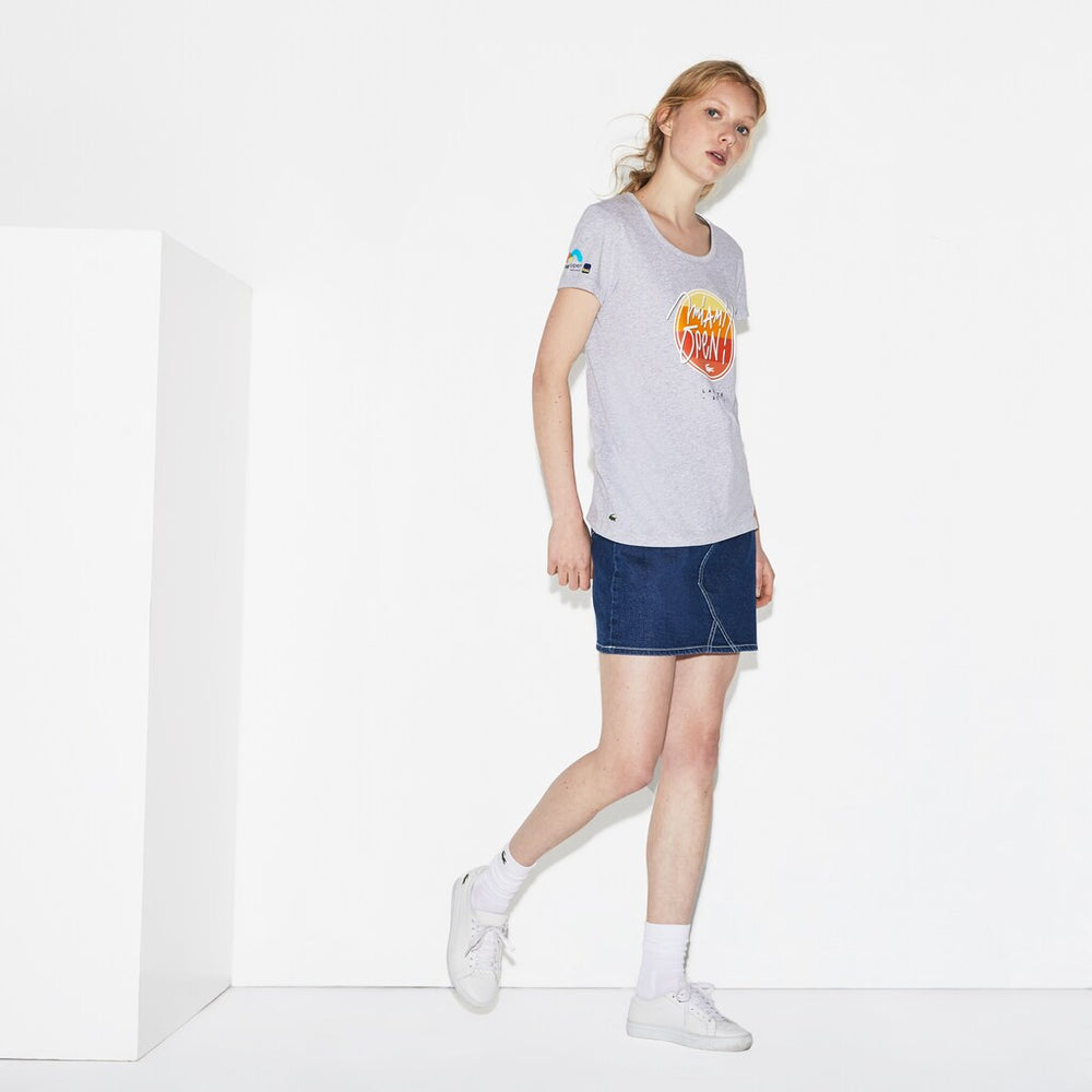 Womens Wo  SPORT Miami Open Edition T-shirt | Lacoste Grey Chine • Cca
