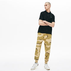 Mens   Live Rose Embroidered Camo Sweatpant | Lacoste Beige / White • 2Ug