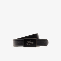 Mens   Reversible Leather Belt And Interchangeable Buckles Gift Set | Lacoste Noir Marron • 371
