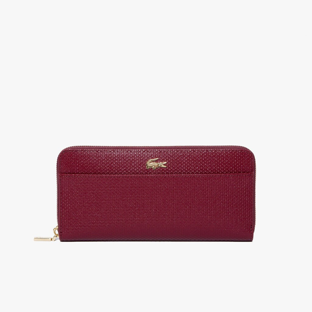 Womens Wo  Chantaco Leather 12 Card Wallet | Lacoste Tawny Port • C52