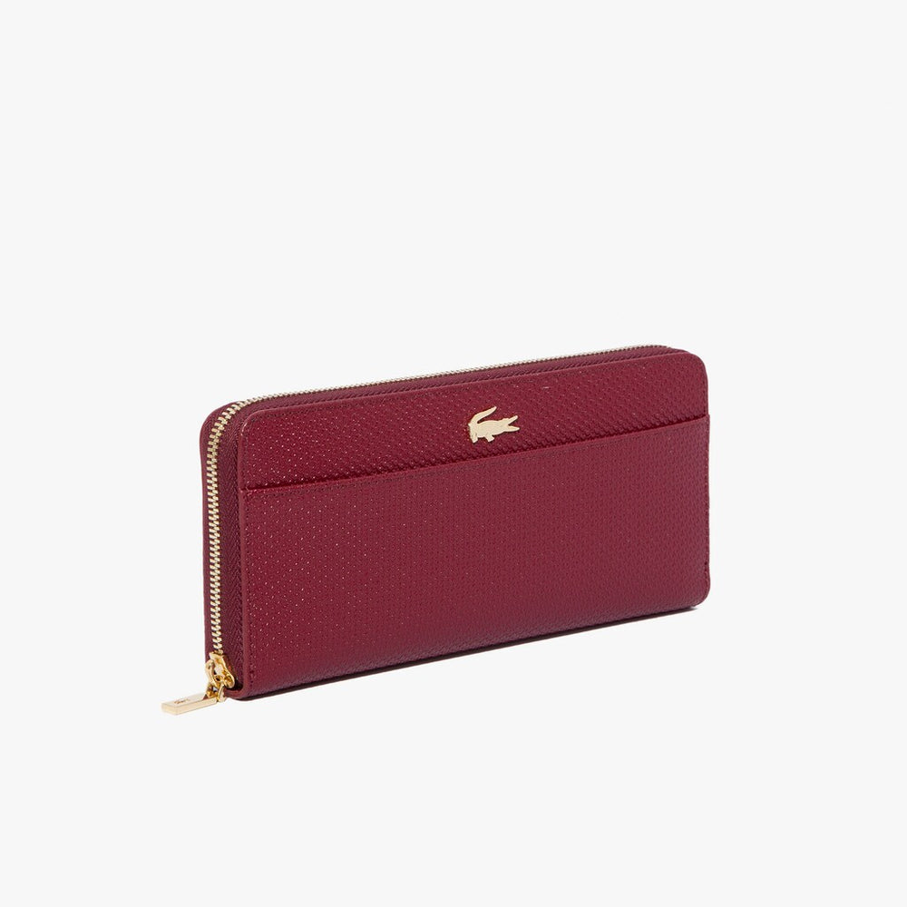 Womens Wo  Chantaco Leather 12 Card Wallet | Lacoste Tawny Port • C52