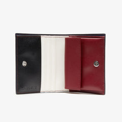 Womens Wo  Chantaco Nœud Small Piqué Leather Snap Coin Pouch | Lacoste Peacoat Tawny Port Marshm • C75