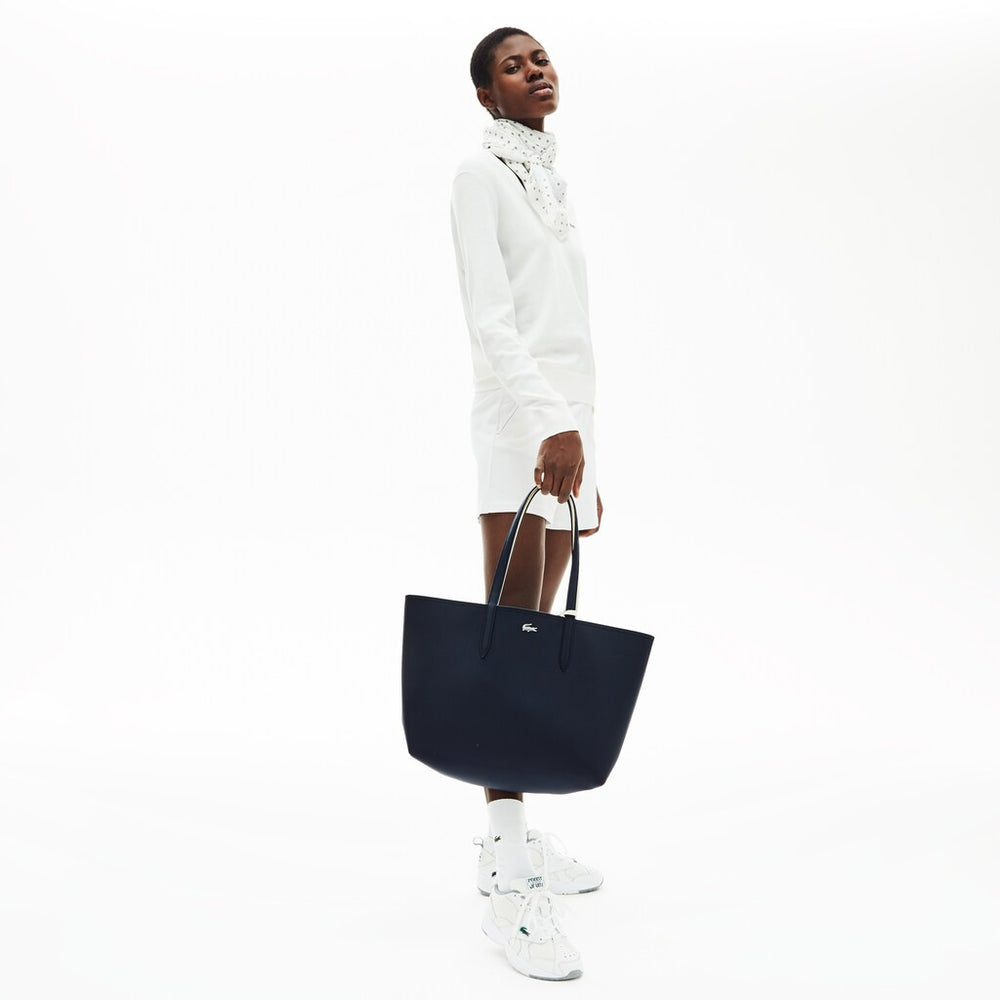 Womens Wo  Anna Reversible Tote Bag | Lacoste Dark Sapphire Marshmallow • C93