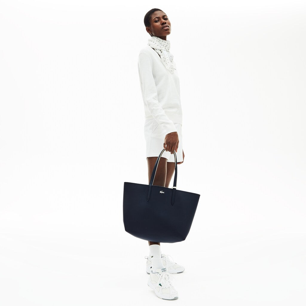 Womens Wo  Anna Reversible Tote Bag | Lacoste Dark Sapphire Marshmallow • C93