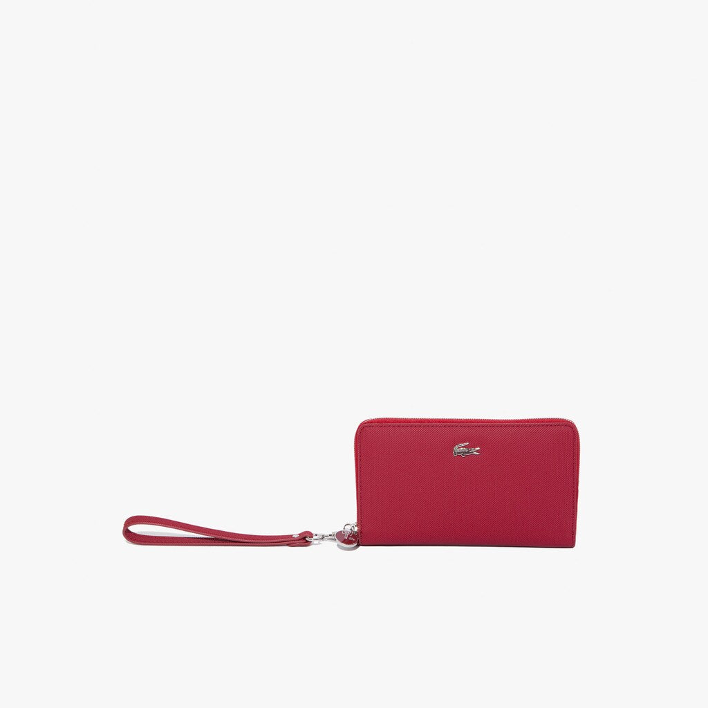 Womens Wo  Daily Classic Coated Canvas Wristlet Wallet | Lacoste Rhubarb 476 • C88
