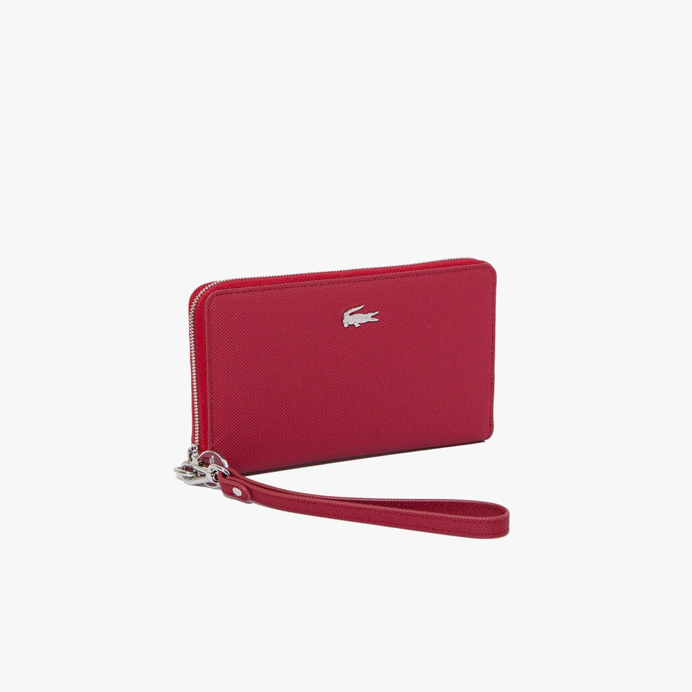 Womens Wo  Daily Classic Coated Canvas Wristlet Wallet | Lacoste Rhubarb 476 • C88