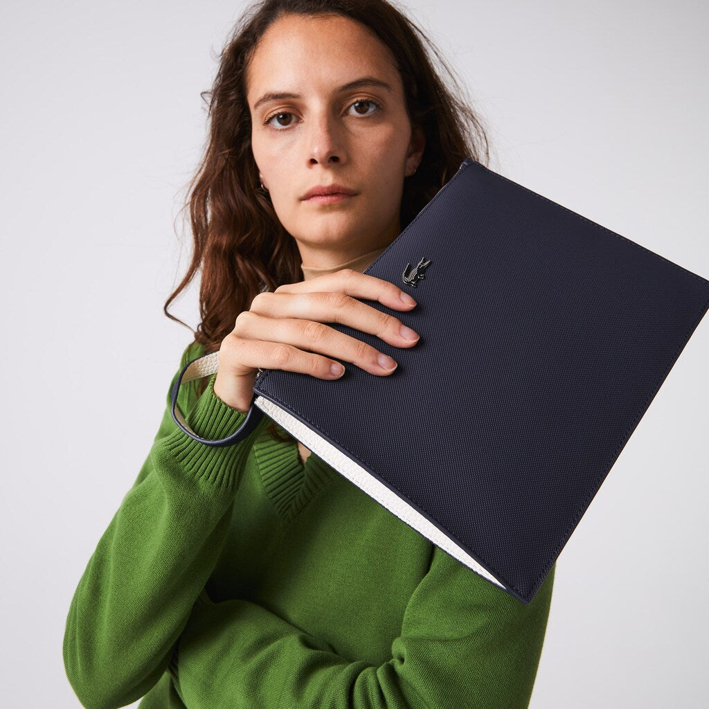 Womens Wo  Wristlet Clutch Bag | Lacoste Dark Sapphire Marshmallow • C93