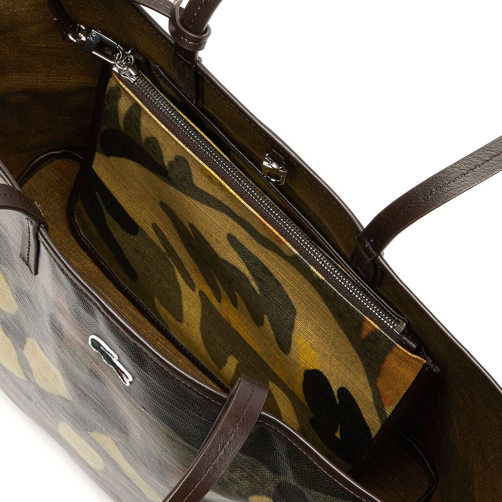 Womens Wo  Robert George Coated Print Canvas Tote Bag | Lacoste Original Green • D18