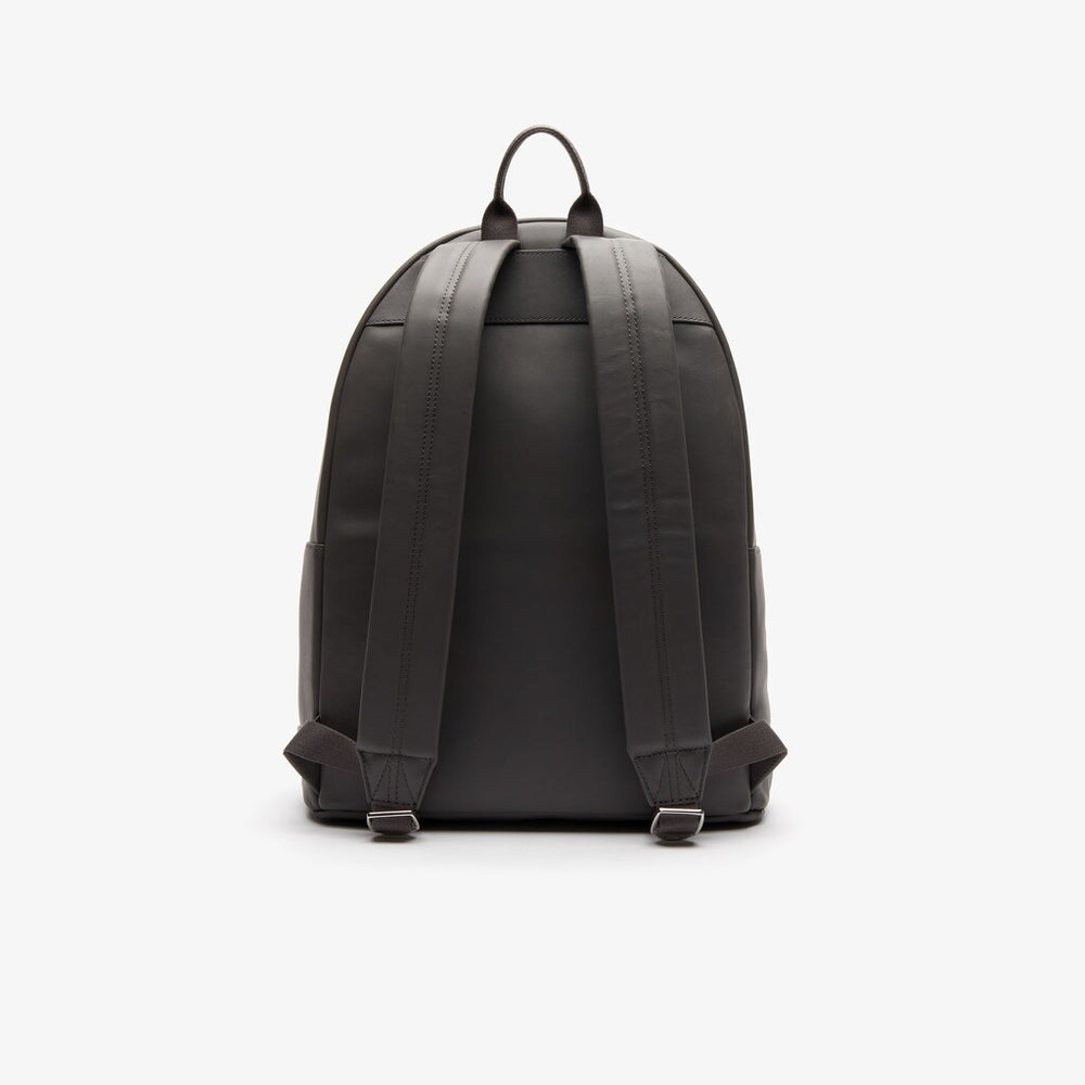 Mens   L.12.12 Casual Embossed Lettering Leather Backpack | Lacoste Dark Gull Gray • C53