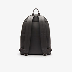 Mens   L.12.12 Casual Embossed Lettering Leather Backpack | Lacoste Dark Gull Gray • C53