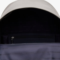 Mens   L.12.12 Casual Embossed Lettering Leather Backpack | Lacoste Dark Gull Gray • C53