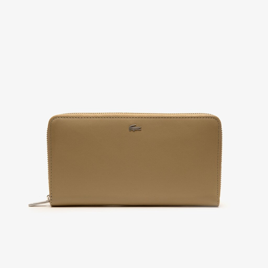 Mens   Fitzgerald Zip Colorblock Leather 6 Card Wallet | Lacoste Cornstalk Ebony Peacoat • C55