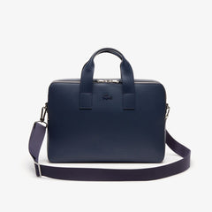 Mens   Chantaco Matte Piqué Leather Computer Bag | Lacoste Peacoat • 021