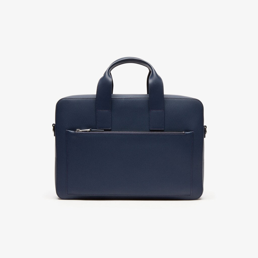 Mens   Chantaco Matte Piqué Leather Computer Bag | Lacoste Peacoat • 021
