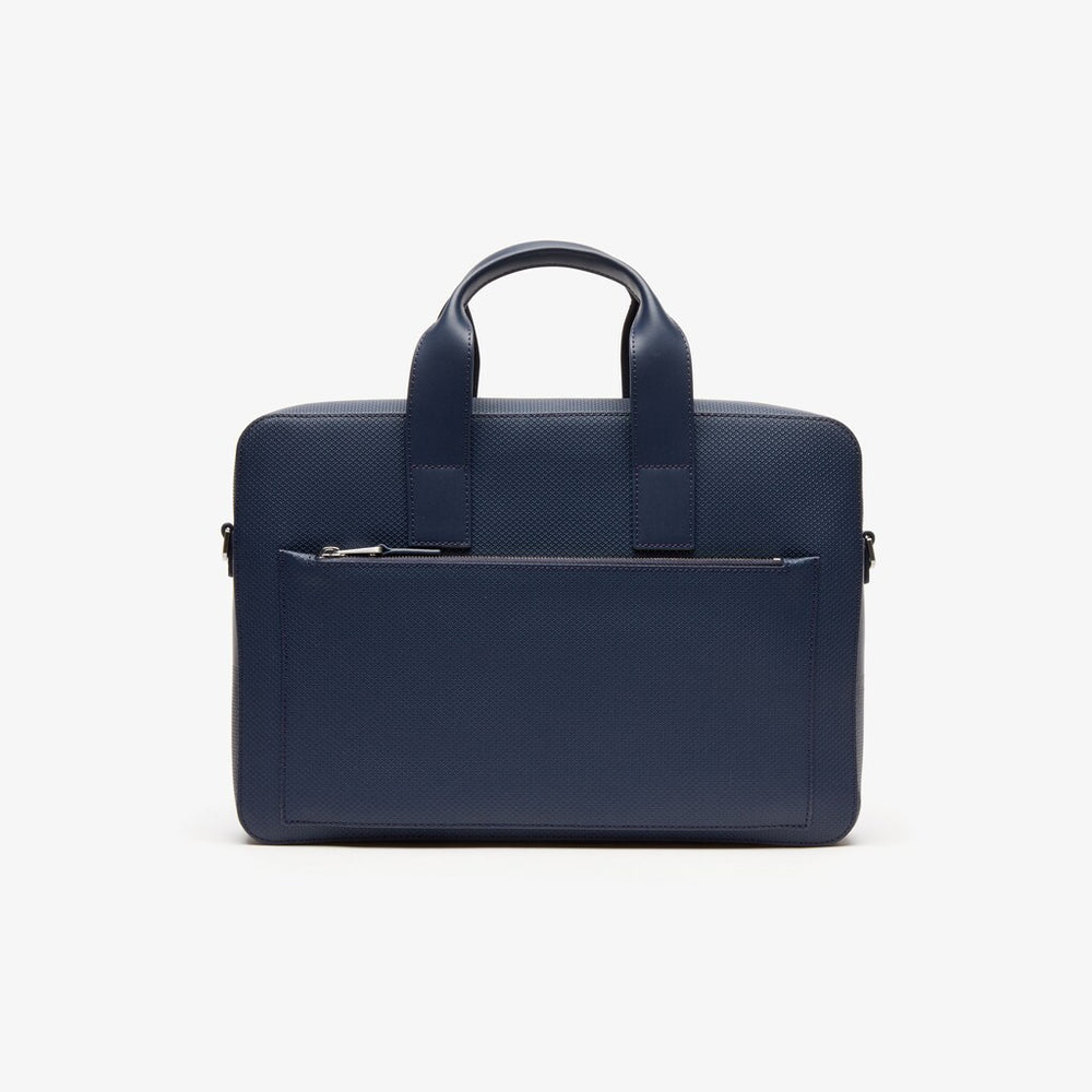 Mens   Chantaco Matte Piqué Leather Computer Bag | Lacoste Peacoat • 021