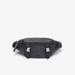 Mens   Altitude Grained Leather Zip Fanny Pack | Lacoste Phantom Dark Sapphire • C54