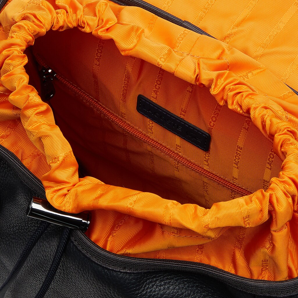 Mens   Altitude Grained Leather Flap Backpack | Lacoste Phantom Dark Sapphire • C54