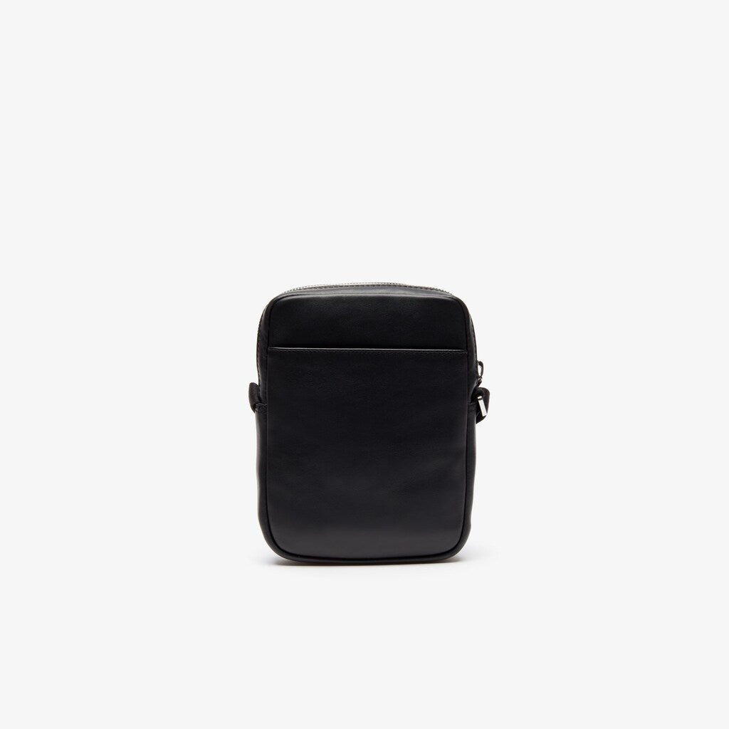 Mens   L.12.12 Leather Camera Bag | Lacoste Black • 000