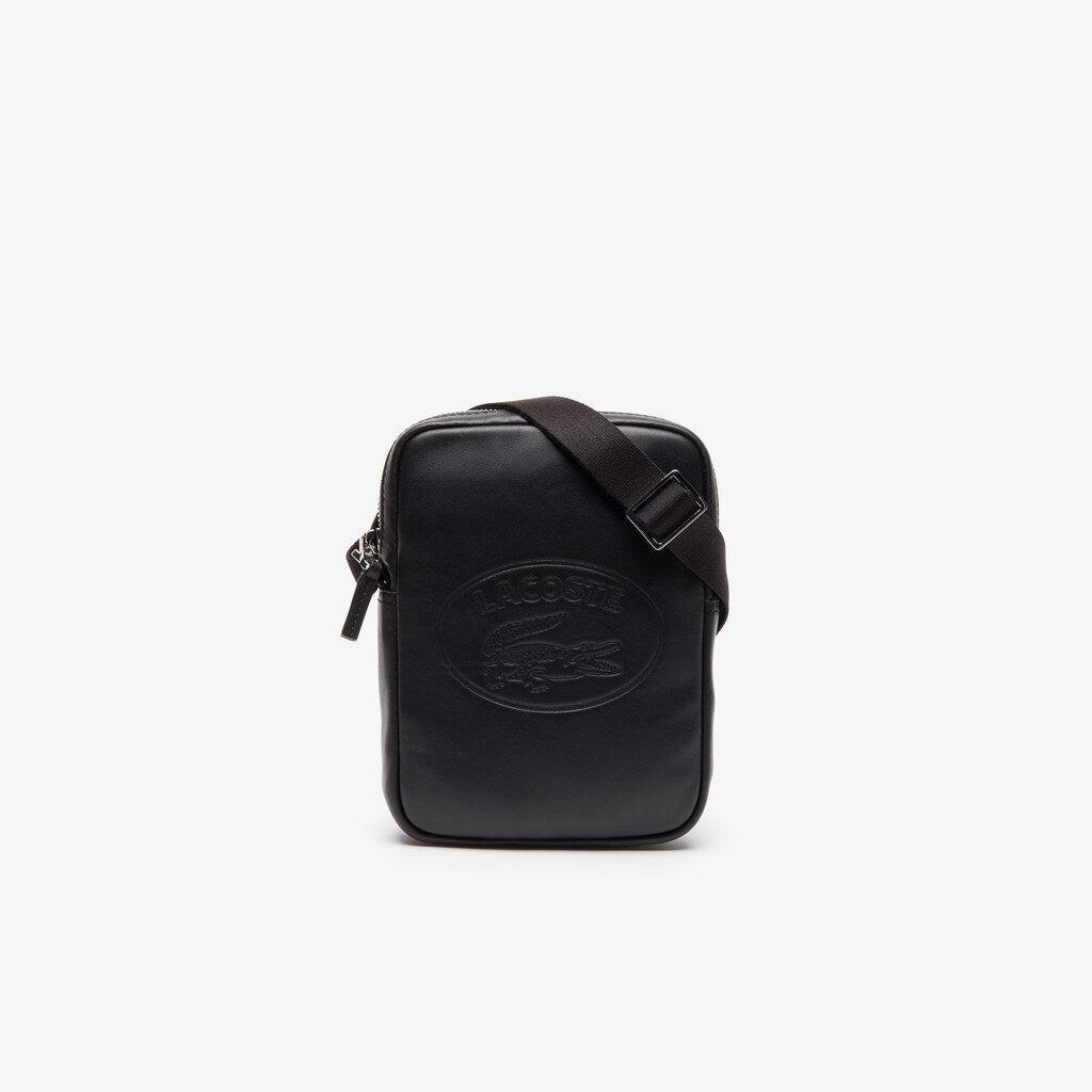 Mens   L.12.12 Leather Camera Bag | Lacoste Black • 000