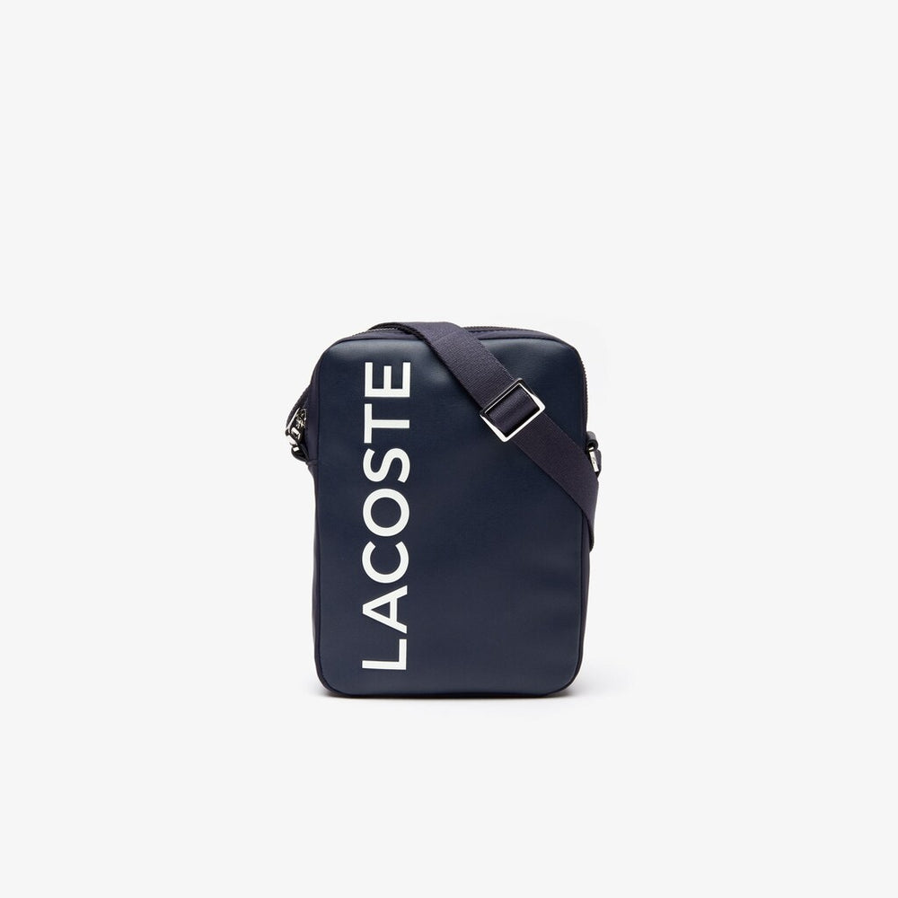 Mens   L.12.12 Signature Leather Vertical Bag | Lacoste Dark Sapphire • B88