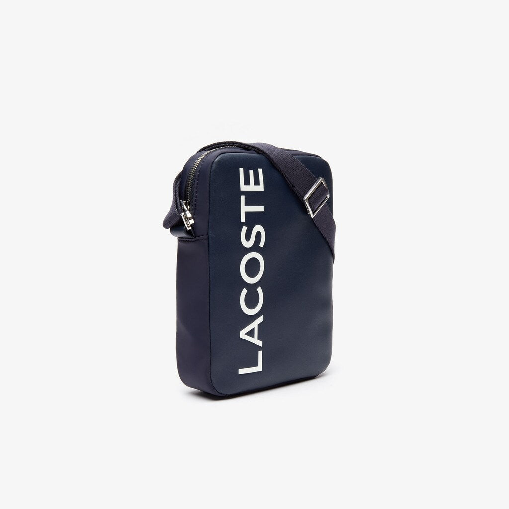 Mens   L.12.12 Signature Leather Vertical Bag | Lacoste Dark Sapphire • B88