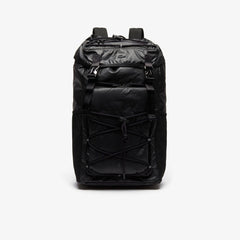 Mens   Altitude Drawstring Flap Nylon Backpack | Lacoste Black • 000