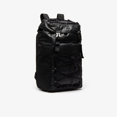 Mens   Altitude Drawstring Flap Nylon Backpack | Lacoste Black • 000