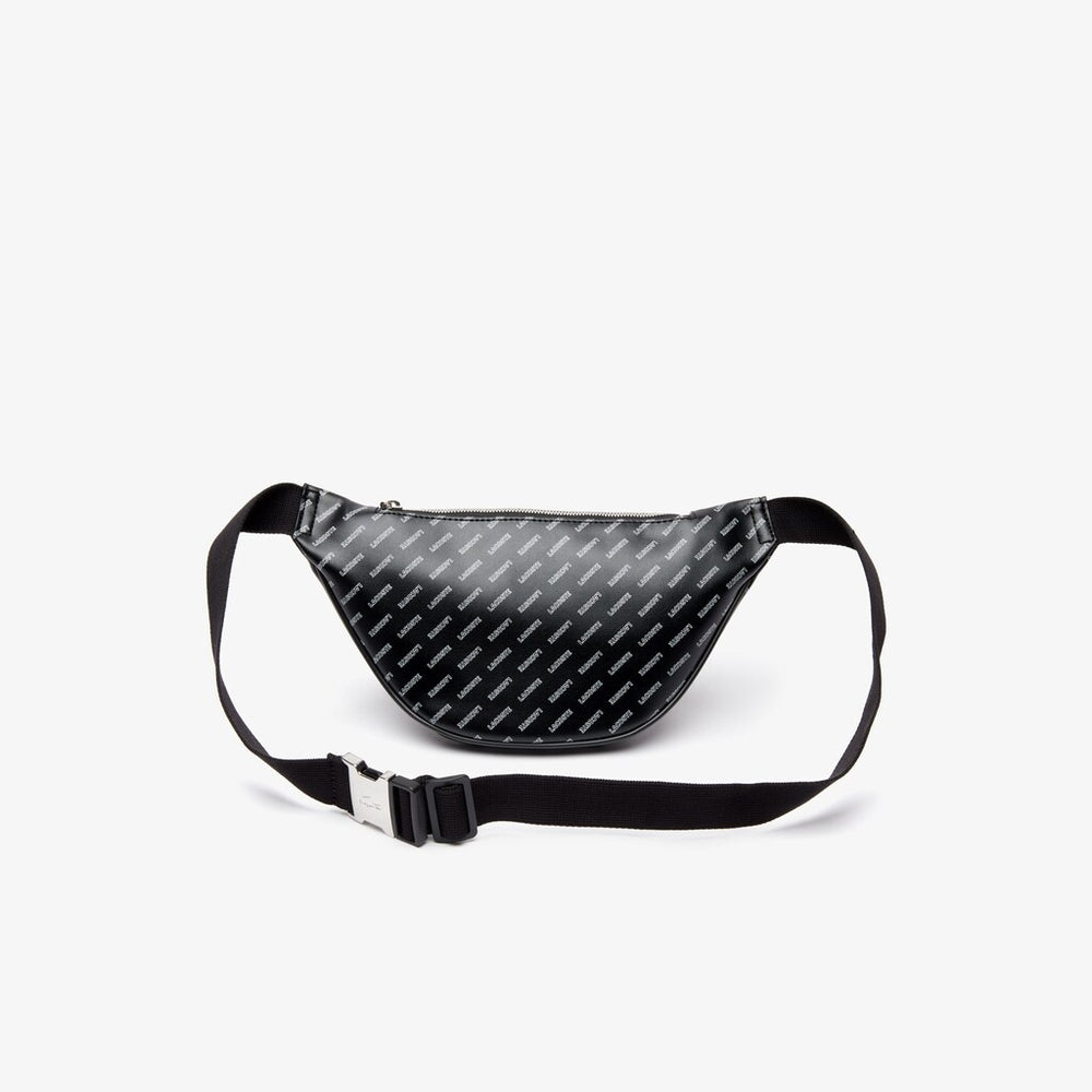 Mens   Lacoste LIVE Coated Print Canvas Belt Bag | Lacoste Allover Lacoste Black • C68