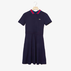 Womens Wo  Stretch Cotton Piqué Polo Dress | Lacoste Navy Blue • 166