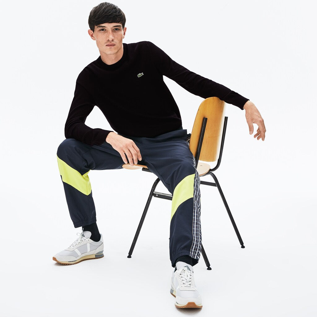 Mens   LIVE Crew Neck Cashmere And Cotton Sweater | Lacoste Black • 031